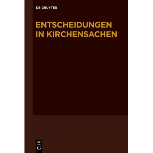 Entscheidungen in Kirchensachen seit 1946 / 1.7.2017-31.12.2017