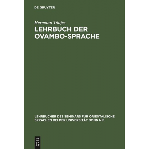 Hermann Tönjes - Lehrbuch der Ovambo-Sprache