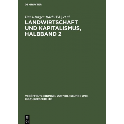 Landwirtschaft und Kapitalismus, Halbband 2