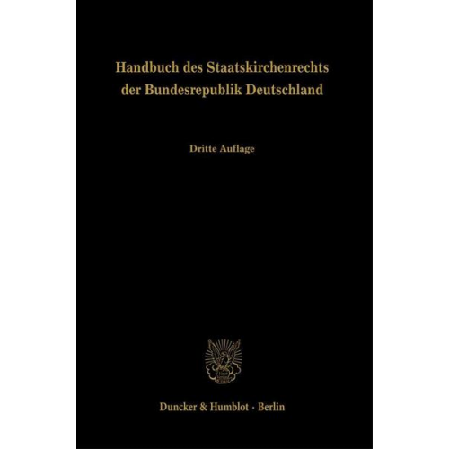 Handbuch des Staatskirchenrechts der Bundesrepublik Deutschland.