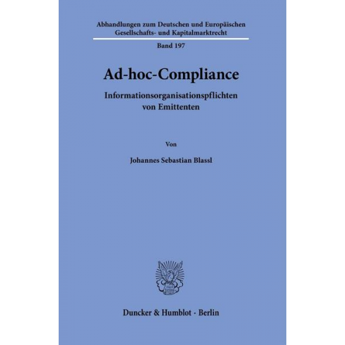 Johannes Sebastian Blassl - Ad-hoc-Compliance.