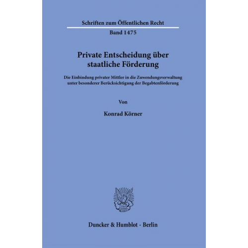 Konrad Körner - Private Entscheidung über staatliche Förderung.