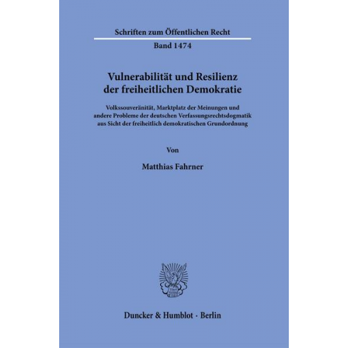 Matthias Fahrner - Vulnerabilität und Resilienz der freiheitlichen Demokratie.