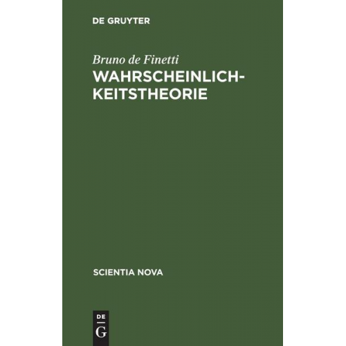 Bruno de Finetti - Wahrscheinlichkeitstheorie