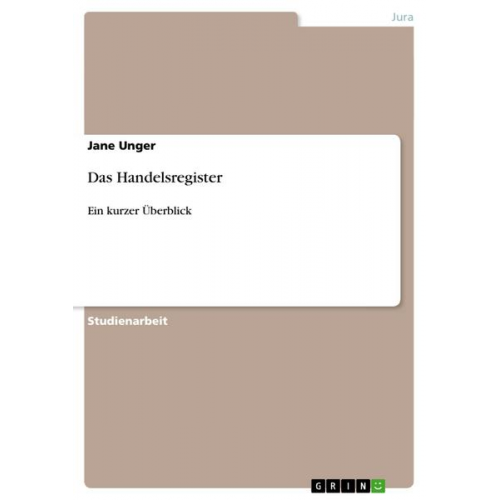 Jane Unger - Das Handelsregister