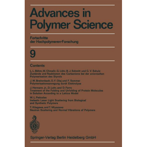 J. D. Ferry & H.-J. Cantow & G. Dall’Asta & H. A. Stuart & H. Fujita - Advances in Polymer Science