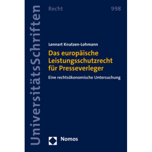 Lennart Knutzen-Lohmann - Das europäische Leistungsschutzrecht für Presseverleger