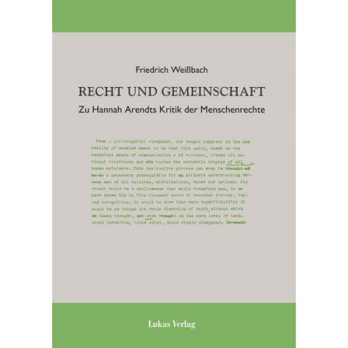 Friedrich Weissbach - Recht und Gemeinschaft