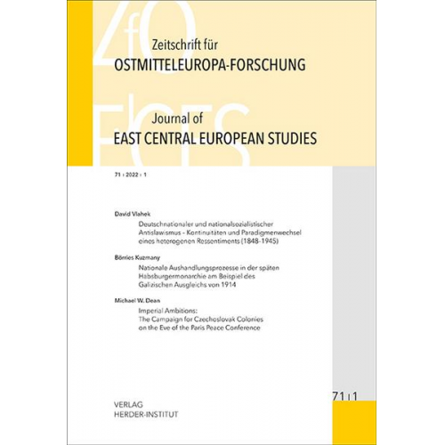 Zeitschrift für Ostmitteleuropa-Forschung (ZfO) 71/1 / Journal of East Central European Studies (JECES)