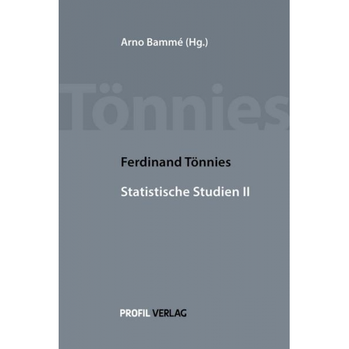 Ferdinand Tönnies - Ferdinand Tönnies Statistische Studien II