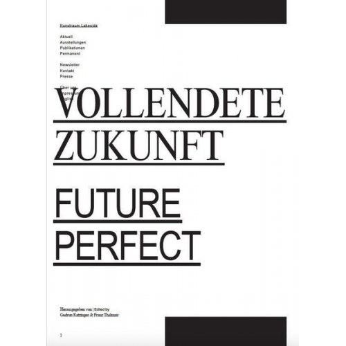 Julia Grillmayr & Lina Morawetz & Gudrun Ratzinger & Franz Thalmair - Kunstraum Lakeside — Vollendete Zukunft