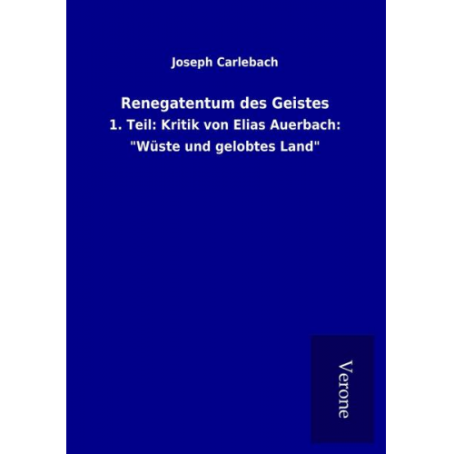 Joseph Carlebach - Renegatentum des Geistes