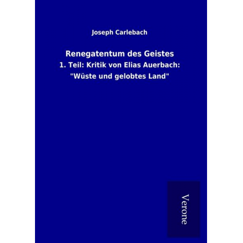 Joseph Carlebach - Renegatentum des Geistes