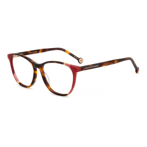 Brille  Carolina herrera Her 0123 col. o63 Damen Runden Havanna / rot