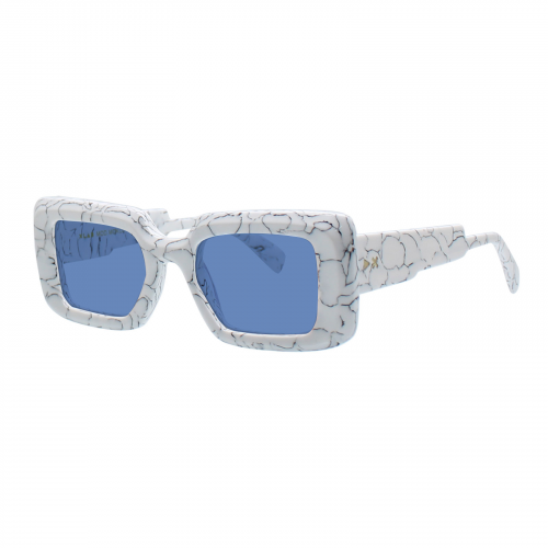 Clip on  Xlab Mod. mokoia col. marmoriertes weiss / polarisiertes blau Donna Squadrata Marmo bianco