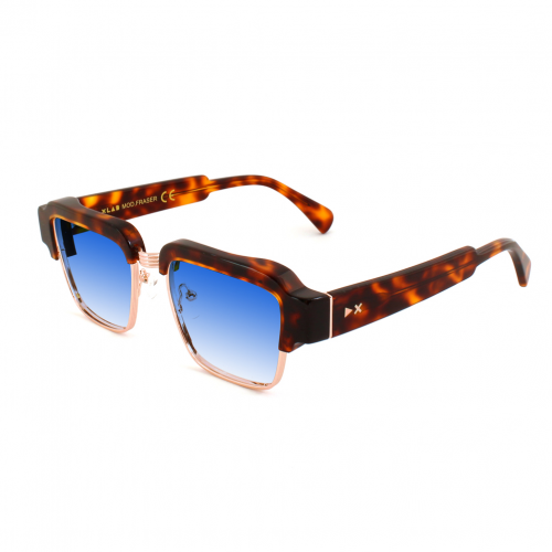 Clip on  Xlab Mod. fraser col. polierte dunkle schildkrÖte – gold / 6925 schattiertes blau Unisex Squadrata Havana