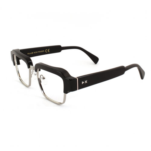 Clip on  Xlab Mod. fraser photochromic col. glÄnzend schwarz - silber / 6273 neutral photoc. viola Unisex Squadrata Nero