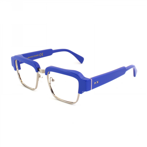 Clip on  Xlab Mod. fraser photochromic col. glÄnzend blau - silber / 6271 neutrale photoc.-linsen braun Unisex Squadrata Blu