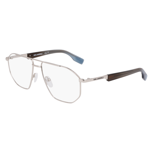 Brille  Karl lagerfeld Kl353 col. 041 Unisex Pilot Argento