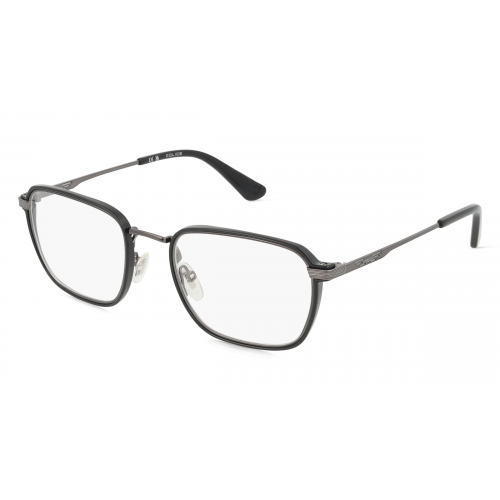 Police POIVPLG76 Herren-Brille inkl. Gläser Vollrand Eckig Metall-Gestell 51mm/21mm/145mm, grau