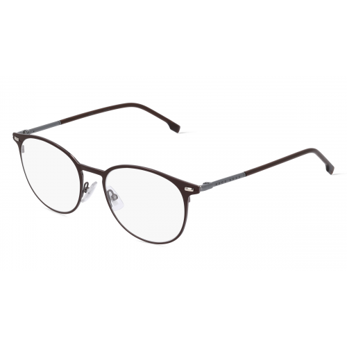 Boss 1181 Herren-Brille inkl. Gläser Vollrand Rund Metall-Gestell 53mm/19mm/145mm, braun