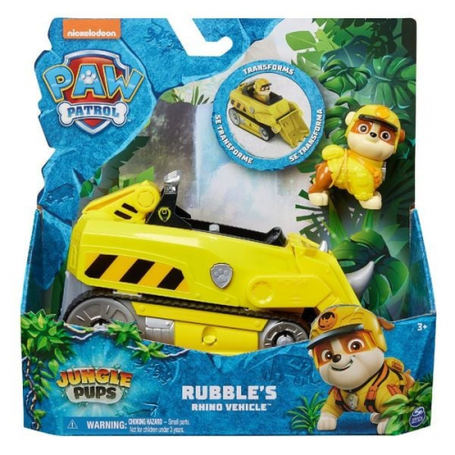 PAW Patrol Jungle Pups – Nashorn-Fahrzeug mit Rubble-Figur (Basis Fahrzeug)