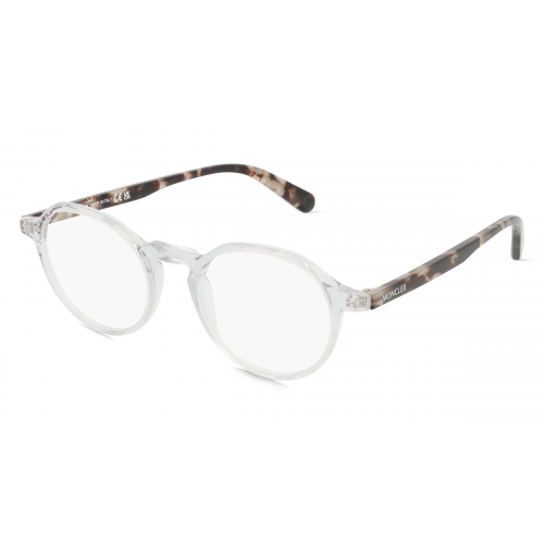 Moncler ML5120 Unisex-Brille inkl. Gläser Vollrand Rund Acetat-Gestell 47mm/19mm/150mm, Transparent