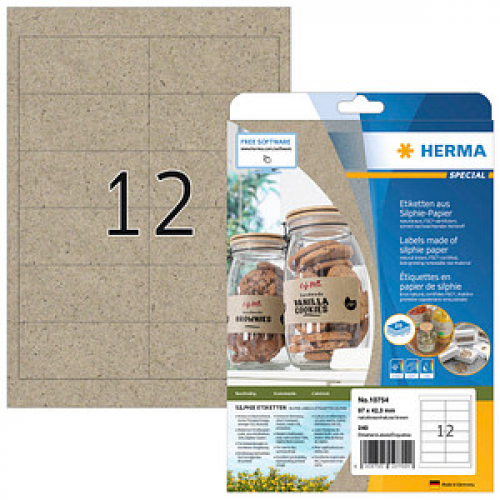 240 HERMA Etiketten braun 97,0 x 42,0 mm