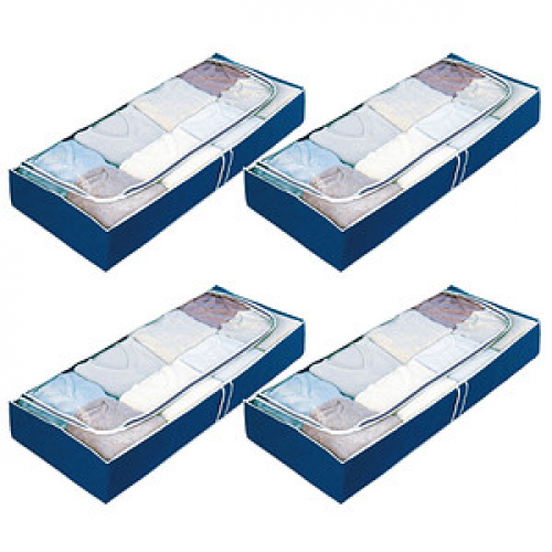 4 WENKO Air Unterbettkommode blau 105,0 x 45,0 x 15,0 cm