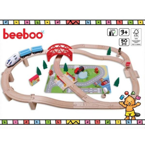 Beeboo Eisenbahn-Spielset 50-teilig