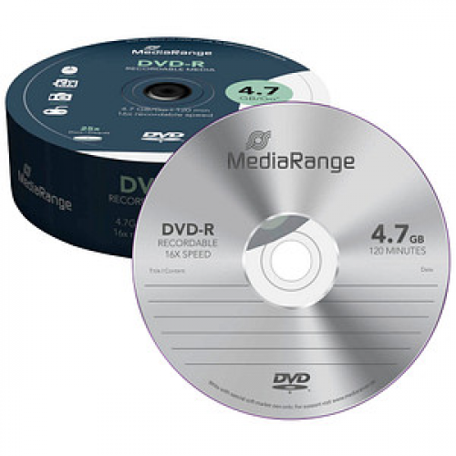 25 MediaRange DVD-R 4,7 GB