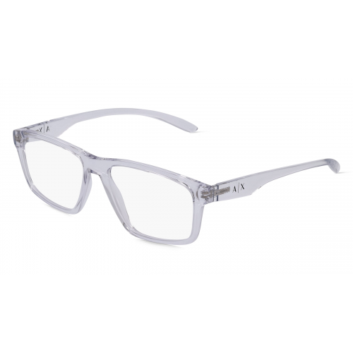 Armani Exchange AX3094 Herren-Brille inkl. Gläser Vollrand Eckig Kunststoff-Gestell 56mm/17mm/140mm, Transparent