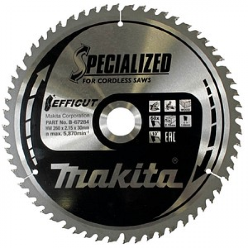 makita B-67284 EFFICUT Kreissägeblatt 260,0 mm, 60 Zähne