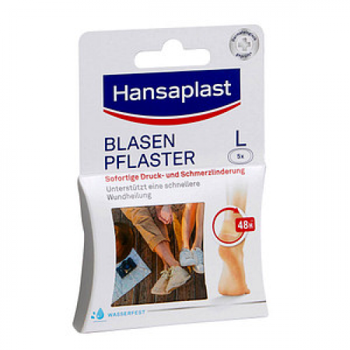 Hansaplast Blasenpflaster L 587360 transparent 5,8 x 3,4 cm, 5 St.