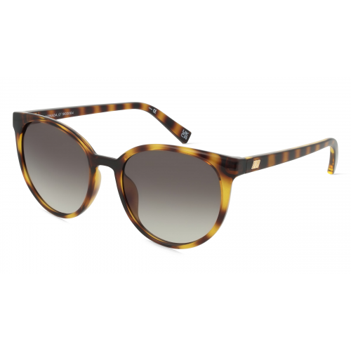 Le Specs ARMADA Damen-Sonnenbrille Vollrand Rund Kunststoff-Gestell, braun