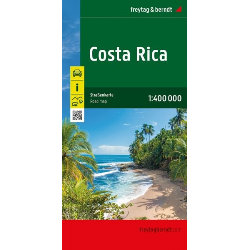 Costa Rica, Straßenkarte, 1:400.000