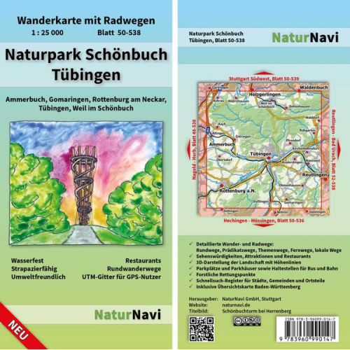 Naturpark Schönbuch - Tübingen 1 : 25 000