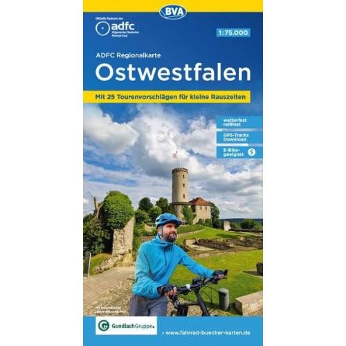 ADFC-Regionalkarte Ostwestfalen, 1:75.000, mit Tagestourenvorschlägen, reiß- und wetterfest, E-Bike-geeignet, GPS-Tracks Download