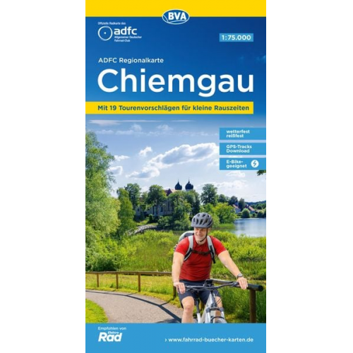 ADFC-Regionalkarte Chiemgau 1:75.000, mit Tagestourenvorschlägen, reiß- und wetterfest, E-Bike-geeignet, GPS-Tracks Download