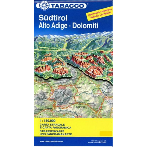 Strassenkarte Südtirol / Alto Adige - Dolomiti 1:150 000