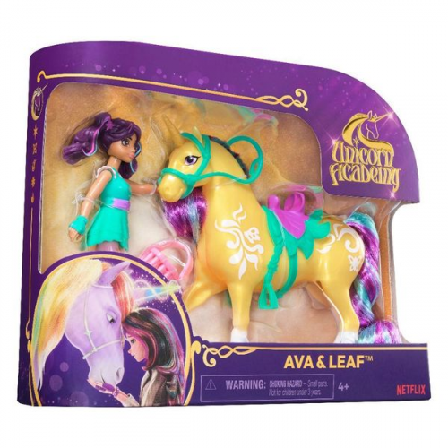 Unicorn Academy Ava und Einhorn Leaf Set - ca. 12 cm