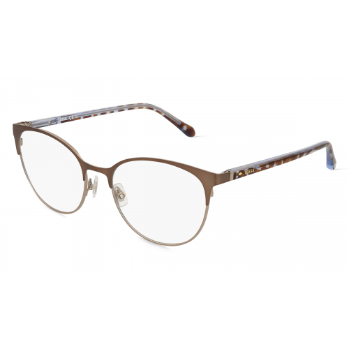 Fossil 7041 Damen-Brille inkl. Gläser Vollrand Panto Metall-Gestell 52mm/17mm/145mm, braun