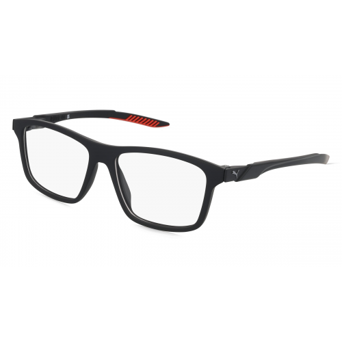 Puma PU0361O Unisex-Brille inkl. Gläser Vollrand Eckig Kunststoff-Gestell 57mm/16mm/145mm, schwarz