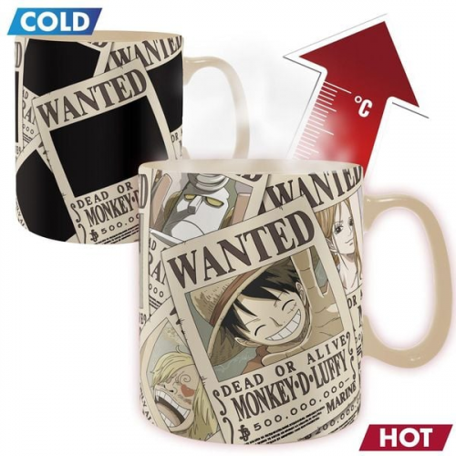 ABYstyle - One Piece Wanted Thermoeffekt Tasse