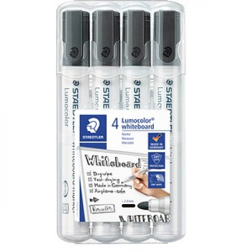 STAEDTLER 351WP4-9X Whiteboard-Marker schwarz 2,0 mm, 4 St.