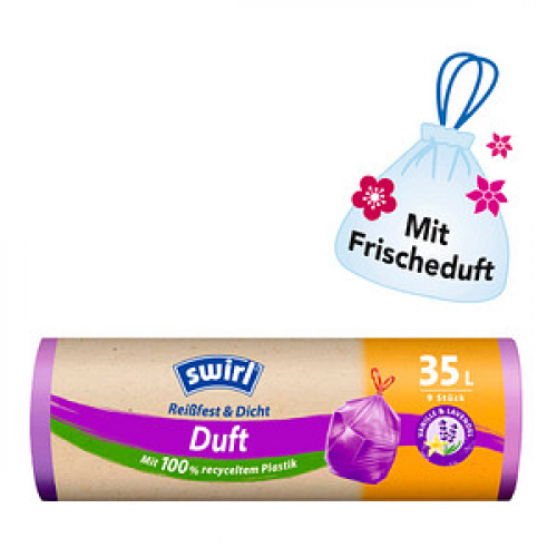 swirl® Müllbeutel Reißfest & Dicht Duft 7241 35,0 l rot, 9 St.