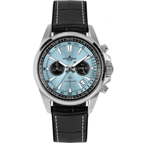 Jacques Lemans 1-2117R Herrenuhr Chronograph Liverpool Schwarz/Hellblau