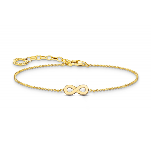 Thomas Sabo A2161-413-39-L19V Damen-Armband mit Infinity-Anhänger vergoldet