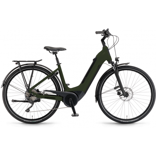 Winora Tria 10 (500 Wh), 10 Gang Kettenschaltung, Damenfahrrad, Wave, Modell 2022, 28 Zoll 56 cm mossgreen matt