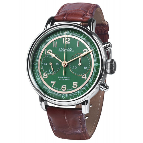 Poljot International 2901.1940925 Herren Handaufzug-Uhr Chronograph Susdal Braun/Grün